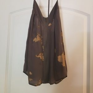 Silence + Noise Zip Front Flowy Tank Sz S